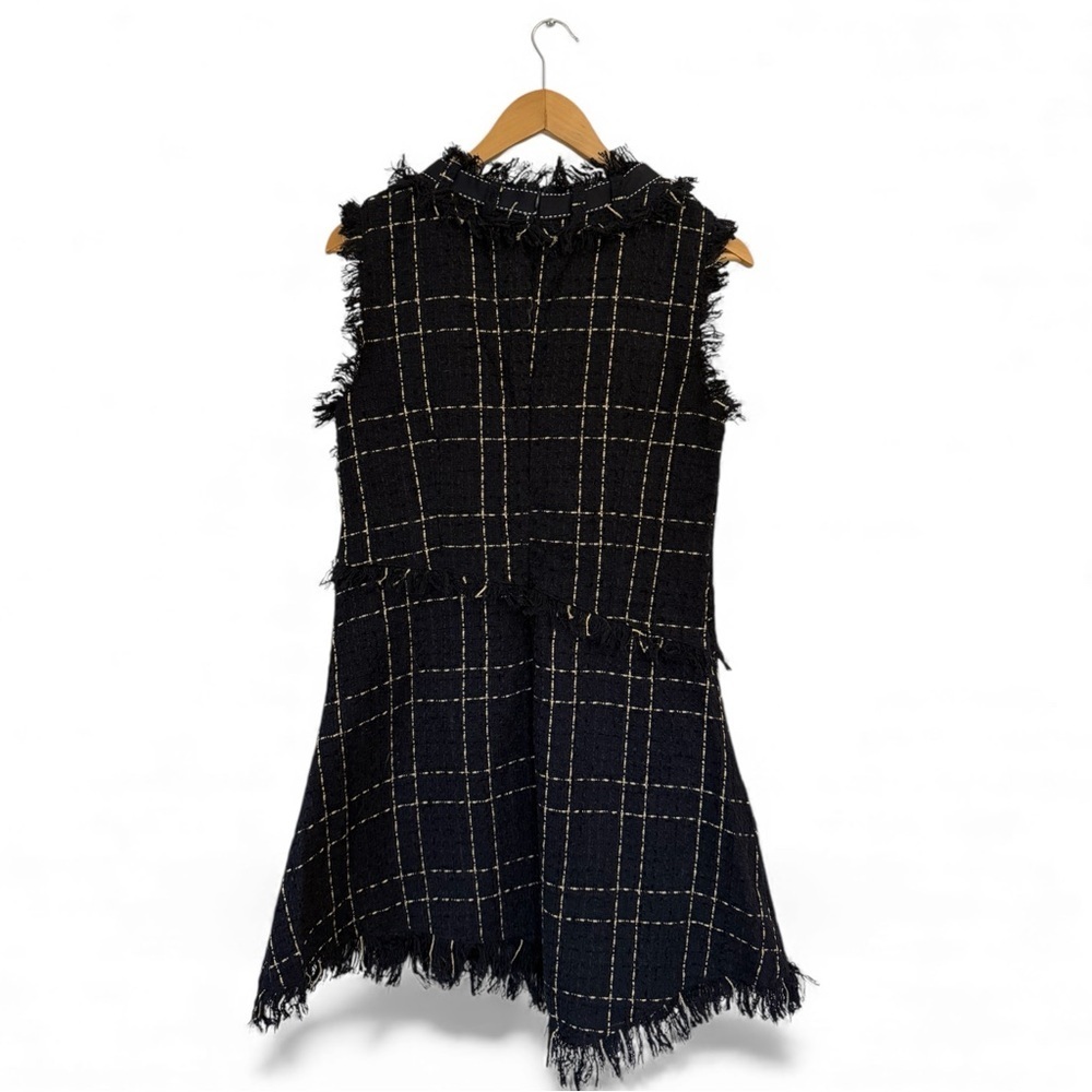 Chicwish Navy Twead Dress with Bow Tie
